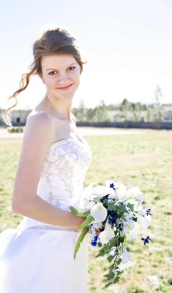 bride standing solo for a bridal portrait in Shreveport, LA