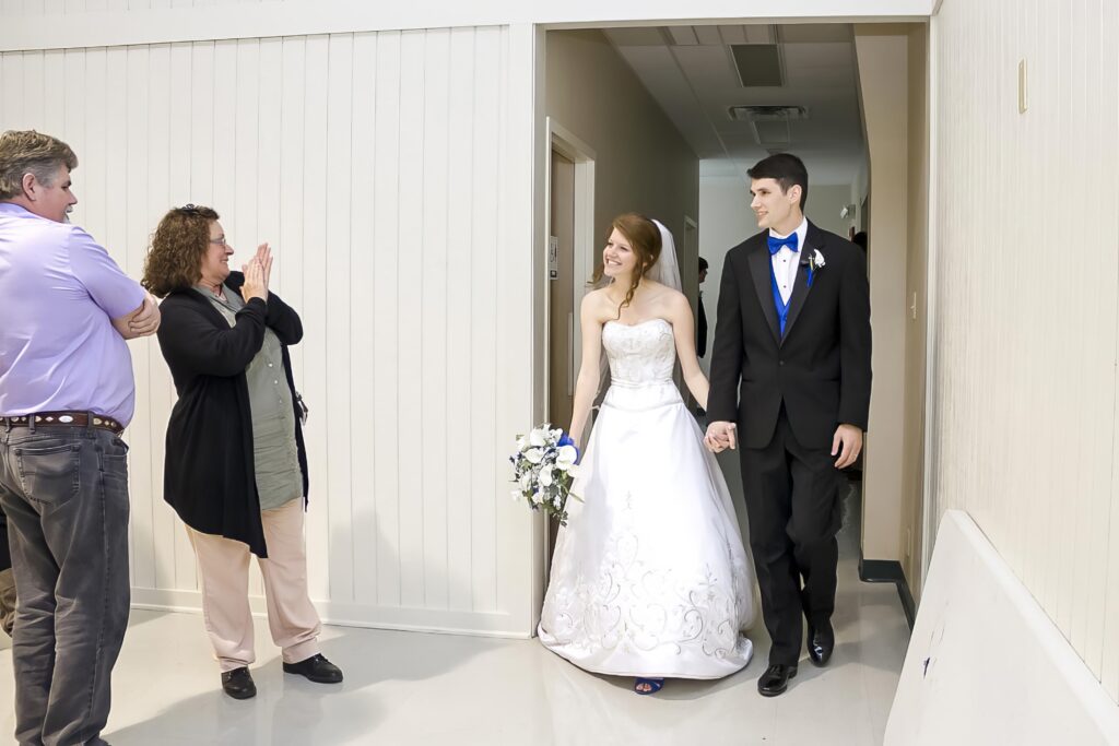 Groom and Bride make their entrance in Shreveport, LA