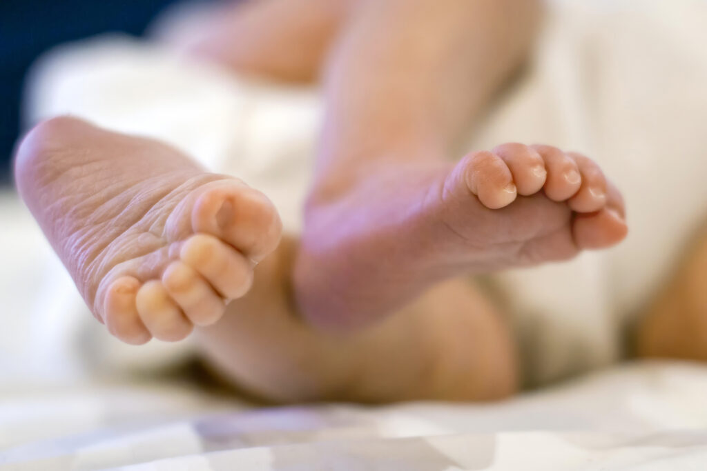 newborn baby boy toes in his house in Bossier City, LA